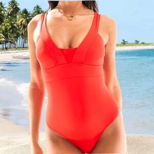 NWT Primark Red Secret Slimming One-Piece Swimsuit Size 4